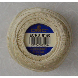 DMC Cordonnet Special Size 50 ECRU 6 Cord Crochet Cotton 20g Ball