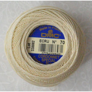 DMC Cordonnet Special Size 70 ECRU 6 Cord Crochet Cotton 20g Ball
