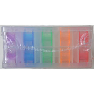 Hemline Double Sided Bobbin Box with 50 Plastic Bobbins (Empty - No Thread)