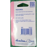 Hemline Zipper Foot, Low Shank, Adjustable, Fits Most Machines