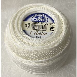 DMC Cebelia 20, #3865 Winter White, Combed Cotton Crochet Thread 50g