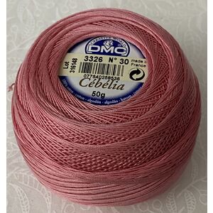 DMC Cebelia 30, #3326 Light Rose, Combed Cotton Crochet Thread 50g