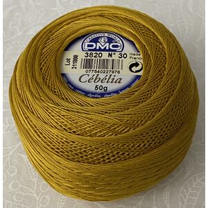 DMC Cebelia 30, #3820 Dark Straw, Combed Cotton Crochet Thread 50g