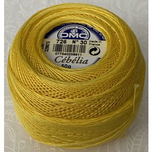 DMC Cebelia 30, #726 Light Topaz, Combed Cotton Crochet Thread 50g