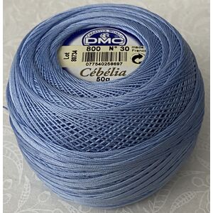 DMC Cebelia 30, #800 Pale Delft Blue, Combed Cotton Crochet Thread 50g