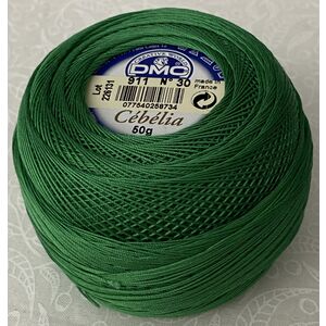 DMC Cebelia 30, #911 Medium Emerald Green, Combed Cotton Crochet Thread 50g