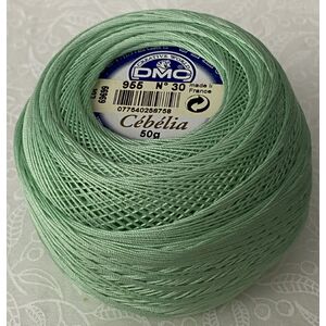 DMC Cebelia 30, #955 Light Nile Green, Combed Cotton Crochet Thread 50g