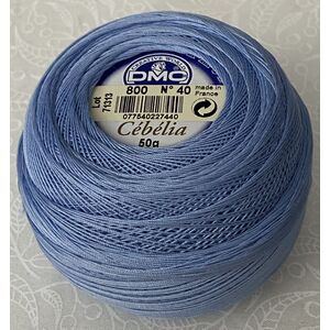 DMC Cebelia 40, #800 Pale Delft Blue, Combed Cotton Crochet Thread 50g