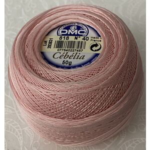 DMC Cebelia 40, #818 Baby Pink, Combed Cotton Crochet Thread 50g