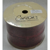 Curzon Velvet Metallic Ribbon 38mm RED Full 18 Yard Roll