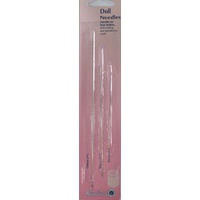 Hemline Doll Needles, 3 Pack, For Doll & Bear Making & Upholstery Work