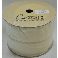 Curzon Velvet Metallic Ribbon 38mm CREAM Full 18 Yard Roll