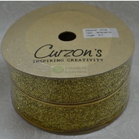Curzon Velvet Metallic Ribbon 29mm GOLD Full 18 Yard Roll