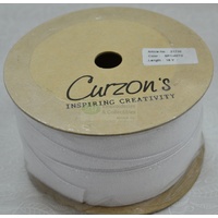 Curzon Velvet Metallic Ribbon 29mm WHITE Full 18 Yard Roll
