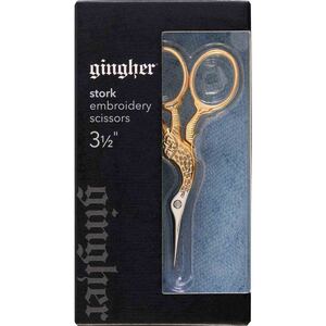 Gingher 8cm (3.5") Gold Handled Stork Embroidery Scissors #220490