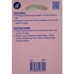 Hemline Snag Repair Needle, Repair Snags In Wovens, Knits Etc.