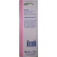 Hemline Tape Measure Analogical, Fibreglass Non Stretching, 150cm, 60", x 15mm