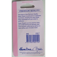 Hemline Seam Ripper With Safety Ball & Cover, Sharper Smoother Long Life Blade