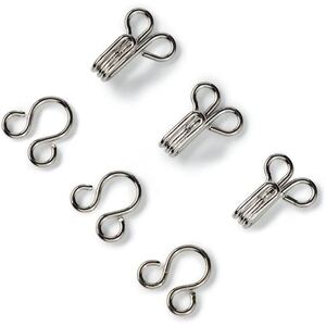 Spring Hooks And Eyes Size 1 Silver-Coloured, 12 Sets Per Pack