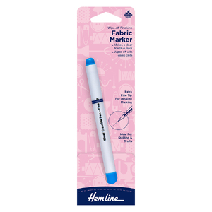 Hemline Wipe Off Fine Line Fabric Marker, Clear Fine Blue Mark