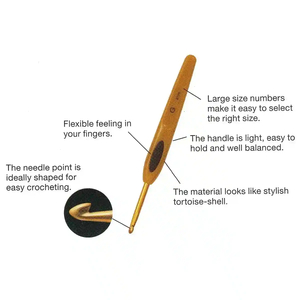 Clover Soft Touch Crochet Hook, Ideal Shape Handle, 1.25mm #1022