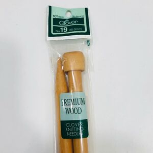 Clover 40cm #19 (15.0mm) Premium Wood Knitting Needles (Art. 3019)
