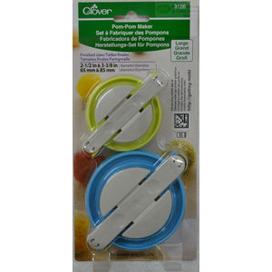 Clover Pom-Pom Maker, 2 Pack, Large 65mm & 85mm, Fun & Easy
