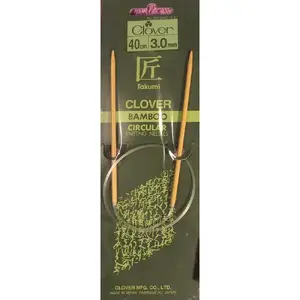 Clover 40cm x 3.00mm Takumi Bamboo Circular Knitting Needle (AKA Knitting Pin)