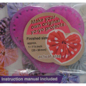 Clover Yo-Yo Maker, Create Beautiful Heart Shape Gathers, #8704, Small 25 x 30mm