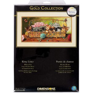 KITTY LITTER Gold Collection Counted Cross Stitch Kit #35184 By Dimensions