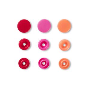 Prym Love Color Snap Fasteners Plastic 12.44mm Reds/Pinks, 30 Per Pack