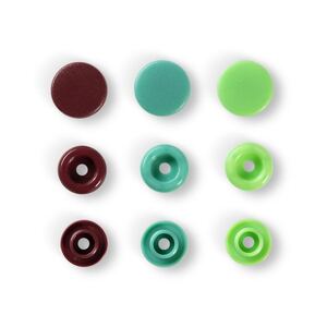 Prym Love Color Snap Fasteners Plastic 12.44mm, Green/Light Green/Brown