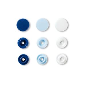Prym Love Color Snap Fasteners Plastic 12.44mm, Blue/White /Light Blue