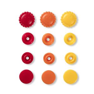 Prym Love Colour Snap Fasteners Flower, 13.6mm, Yellow/Red/Orange 21 Pieces