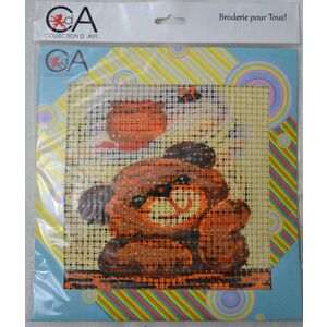 Collection D' Art Tapestry Kit, THOUGHTFUL TEDDY, 19cm x 19cm (#4.016K)