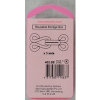 Hemline Fur Hooks & Eyes Fasteners, Extra Large, Beige, 3 Sets, Re-Usable Box