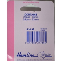 Hemline Safety Pins 19 & 23mm 50 Assort Pieces Black Quality Pins