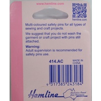 Hemline Safety Pins, 34mm 50pcs, Assorted Colours