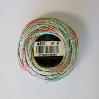 DMC Coloris Thread Perle Cotton No.8 Ball, #4501 VARIEGATED, 10g, 80m