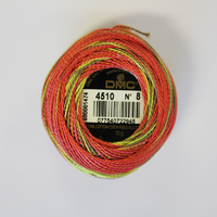 DMC Coloris Thread Perle Cotton No.8 Ball, #4510 VARIEGATED, 10g, 80m