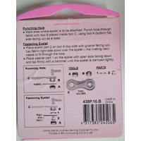 Hemline Eyelets, Tool Included, Large 10.5mm, 15 Eyelets, Directions On Pack