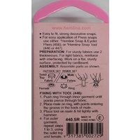 Hemline Fashion Snaps, 11mm, 6 Sets, SILVER Colour