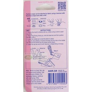 Hemline Fashion Snaps Brass Quality 11mm 20 Sets Refill Pack, SILVER LOOK