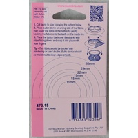 Hemline Self Cover Buttons 15mm 6 Sets Easy to Fit No Tools Required, Directions