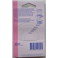 Hemline Self Cover Buttons 22mm 5 Sets Easy to Fit No Tools Required