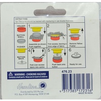 Hemline Self Cover Buttons, 23mm 6 Sets, Easy To Fit, Directions Included