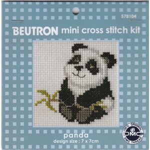 Beutron PANDA Mini Cross Stitch Kit, 7 x 7cm, 578104