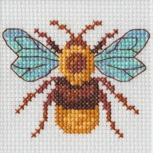 Beutron BUG Mini Cross Stitch Kit, 7 x 7cm 14 Count Aida, 578109