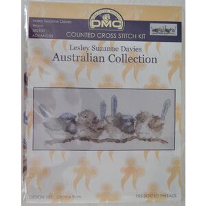 DMC Wrens, Australian Collection Cross Stitch Kit 23 x 9cm 16ct Aida, 582100
