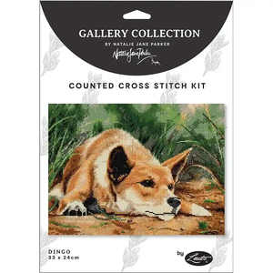 BLUE BANDED BEE & WARRATAH Natalie Jane Parker Counted Cross Stitch Kit 40cm x 30cm